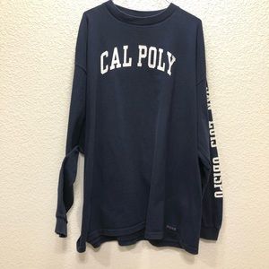 Mens Vintage XXL Cal Poly San Luis Obispo Crew Neck Long Sleeve Tee SLO